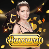 Baccarat game icon with card suit artwork